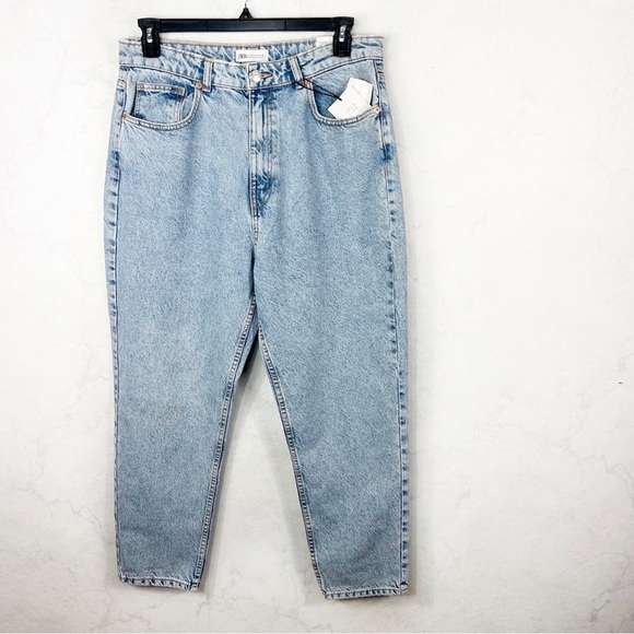 [Zara] Classic High Waist Ankle Length Mom fit Jeans - Picture 1 of 3